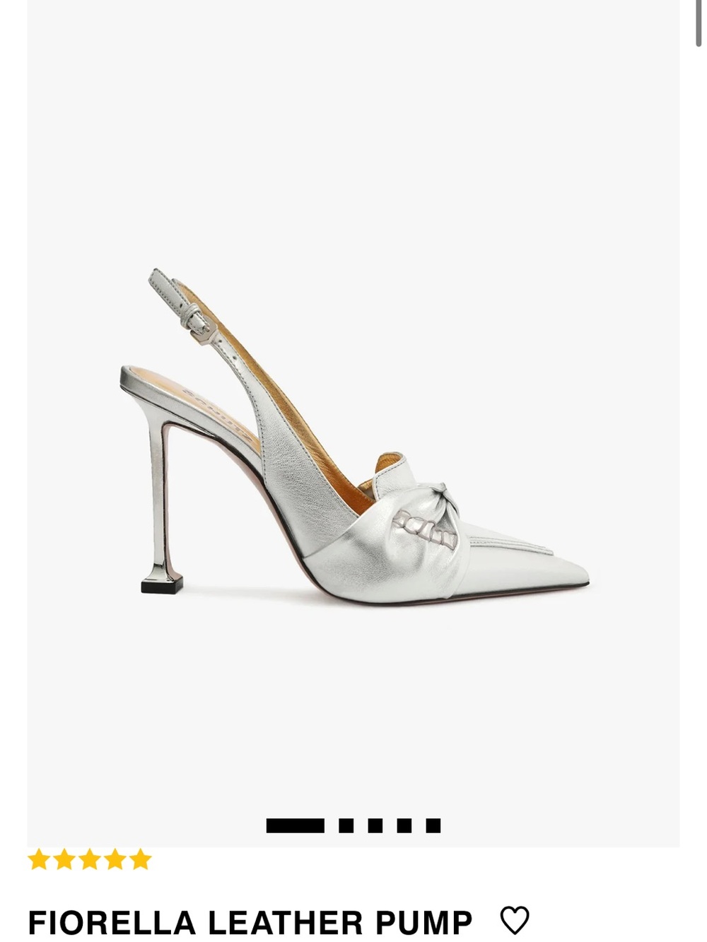 NWT SCHUTZ Silver Pointed Toe Slingback Pump